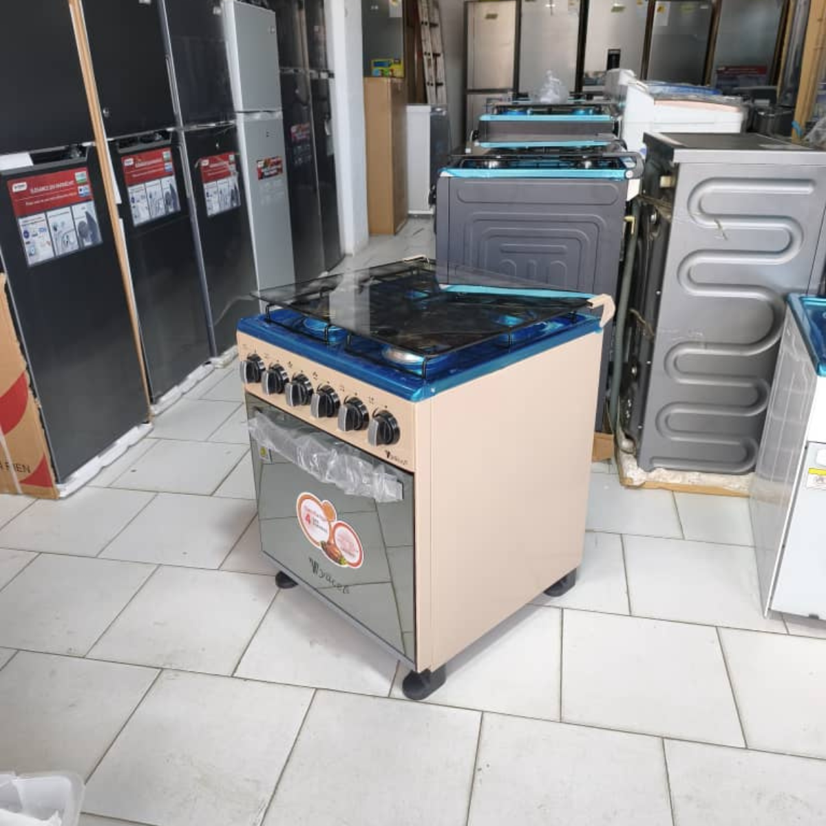 Mini gazinière 4 feux 2 fours, allumage manuel